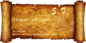 Singer Tünde névjegykártya