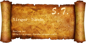 Singer Tünde névjegykártya